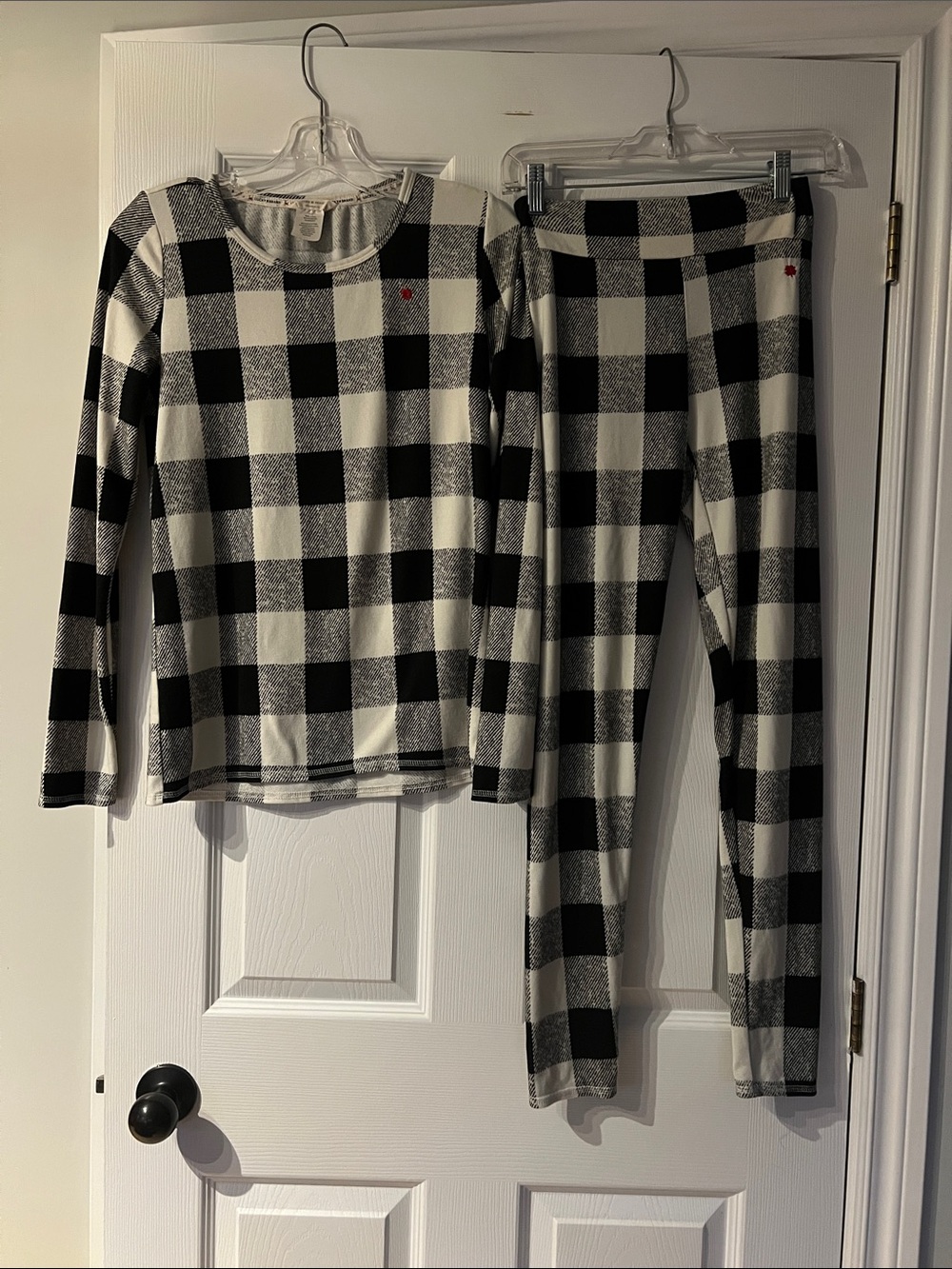 Lucky Brand Black and White Buffalo Check Pajama Set